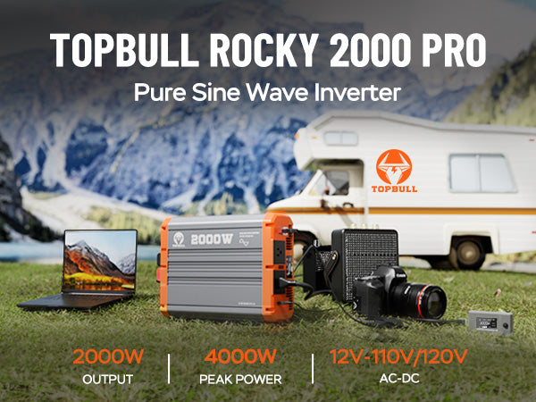 2000W Pure Sine Wave Inverter for Vehicle,Home,RV,Truck,Off-Grid Solar