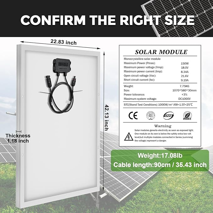 12v Solar Panel Module 150 Watt 12 Volt Monocrystalline Solar Panel High Efficiency Module