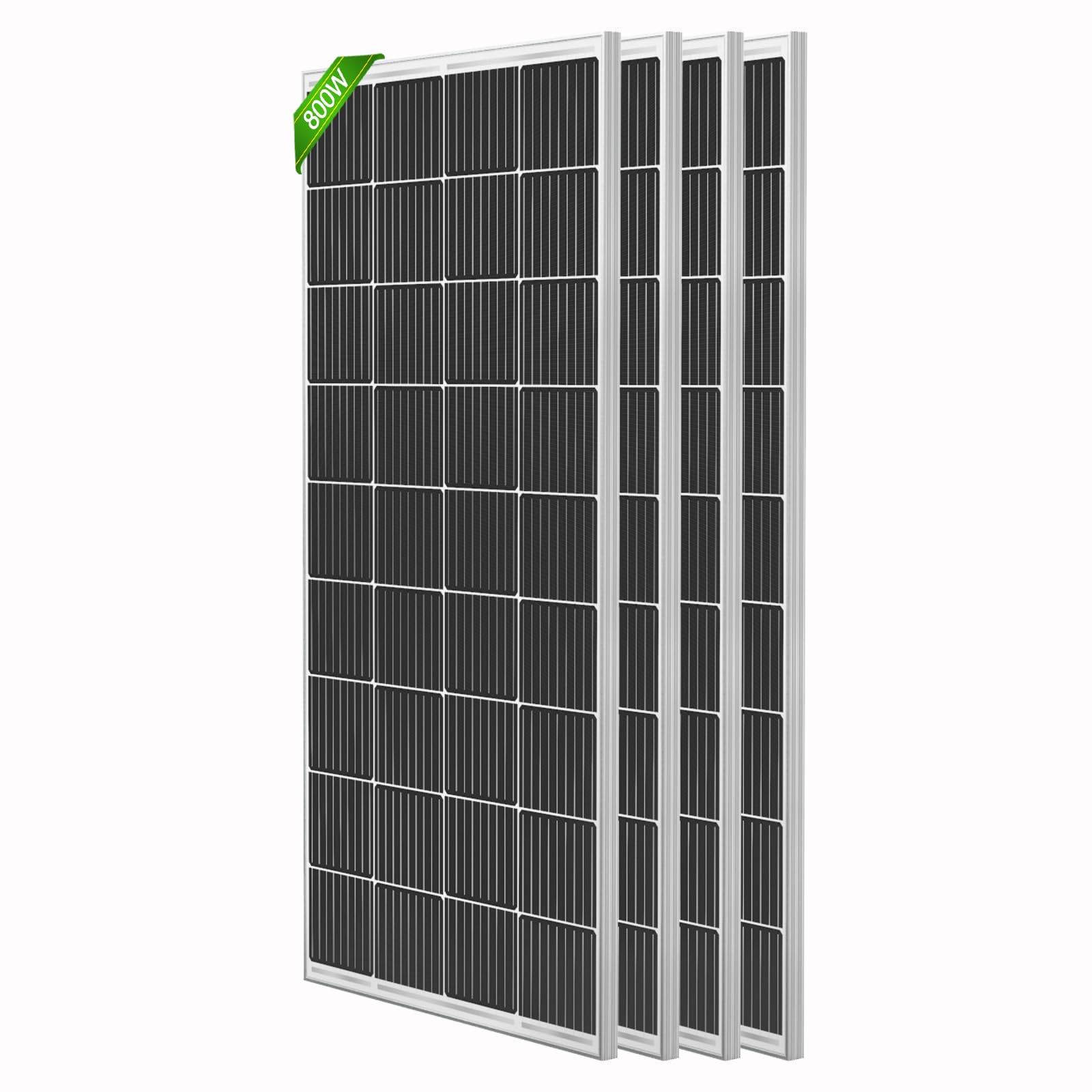12V 800 Watt Solar Panel, 4 Pack of 200W Monocrystalline Cell High-Eff